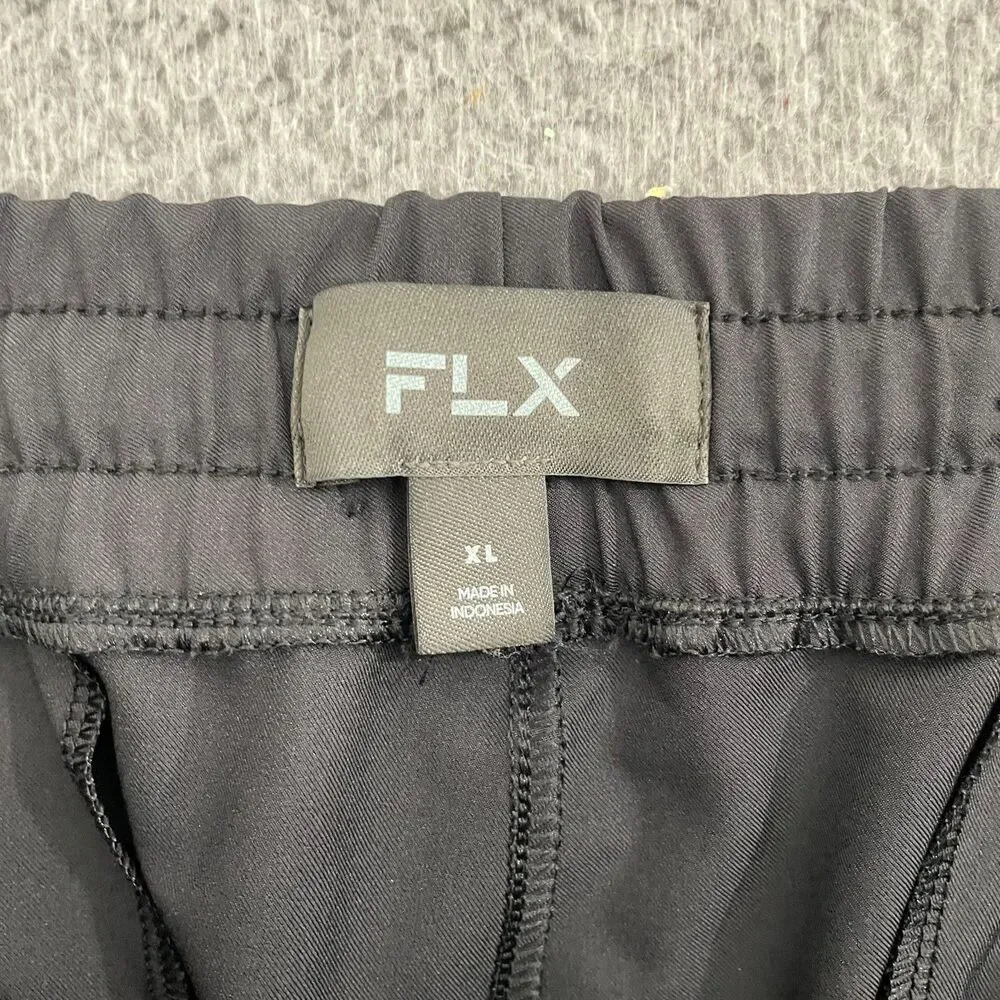FLX Joggers Men XL Black Stretch Performance Athletic Sportswear Drawstring‎